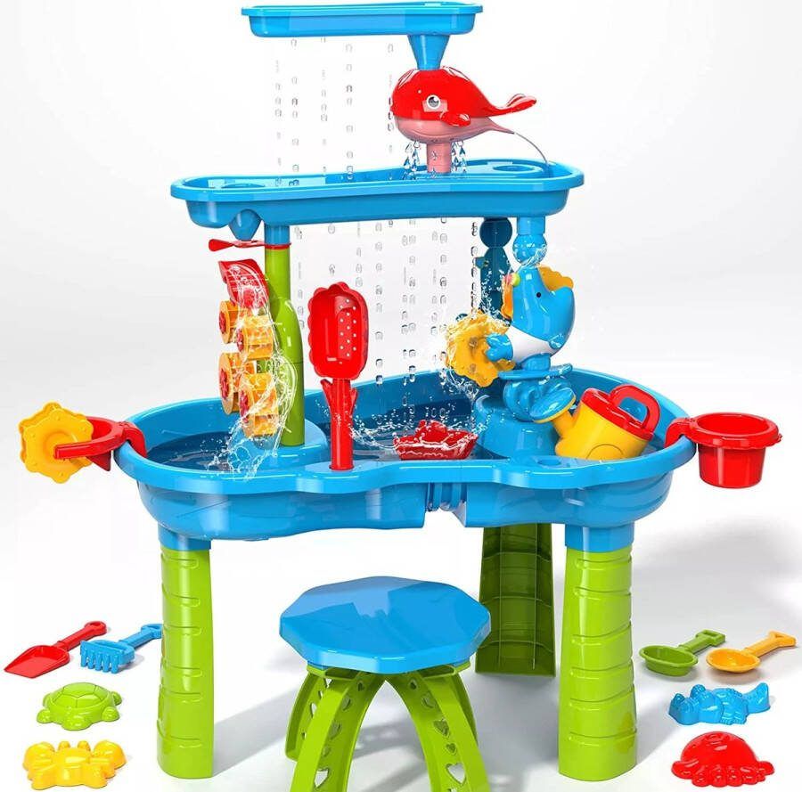 Sitl for you Aqua-paradijs Watertafel Zandtafel Incl. 21 delige accessoireset Activiteiten- en speeltafel
