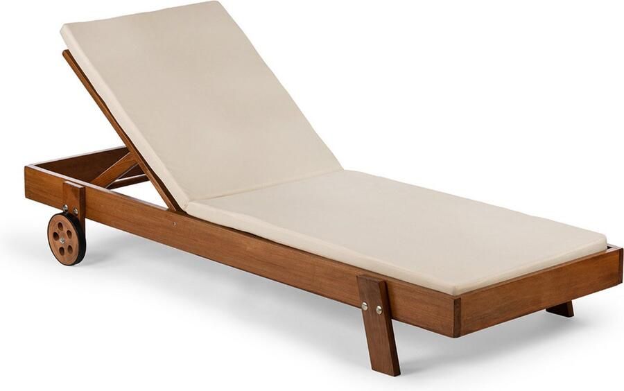SittySeats Loungebed Ligstoel Zonnebed Loungebank Ligbed Beukenhout gevoerd met waterafstotende kussens