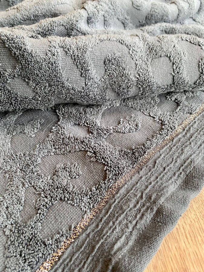 Sizland Dezign Handdoeken – Handdoek katoen – Badlaken Kap Verde grijs – Badhanddoeken 70x140