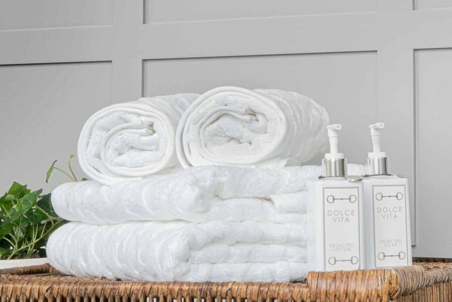 Sizland Dezign Handdoeken – Handdoek katoen – Badlaken Kap Verde wit – Badhanddoeken 70x140