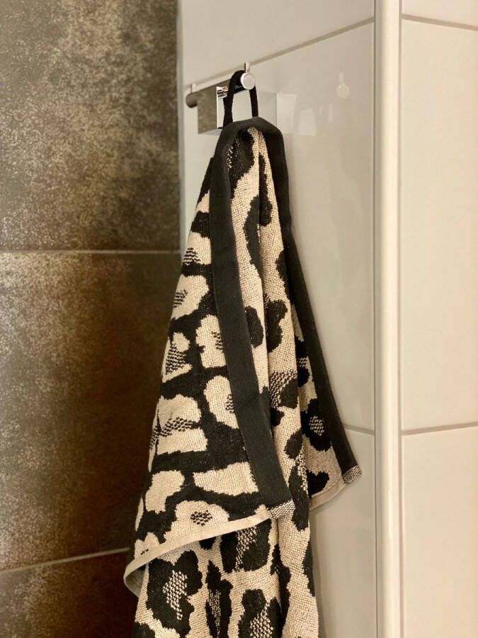 Sizland Dezign Handdoeken Handdoek katoen Badlaken Leopard zwart & grijs Badhanddoeken 70x140
