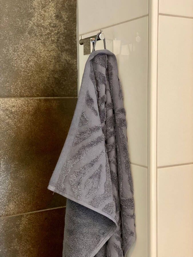 Sizland Dezign Handdoeken – Handdoek katoen – Badlaken Zanzibar grijs blauw – Badhanddoeken 70x140