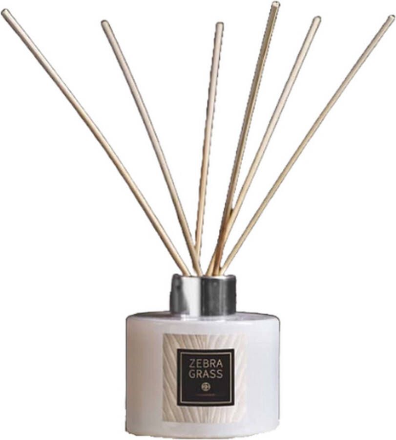 Sizland Dezign Geurstokjes Geurverspreiders– Fragrance Sticks – Geurstokjes Zebra Grass Geurstokjes in glas