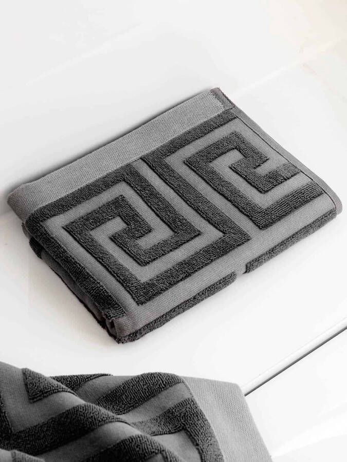Sizland Dezign Handdoeken – Handdoek katoen – Handdoek Santorini antraciet – Badhanddoeken 50x70