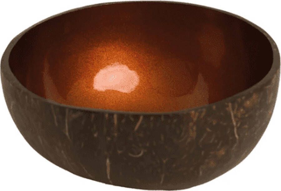 Sizland Dezign schaaltjes voor snacks kom – bowls and dishes schaaltjes – Bowl Dark Brown Metallic Leaf kokosnoot schaaltje