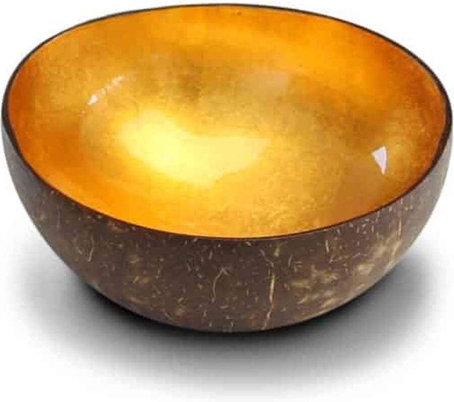 Sizland Dezign schaaltjes voor snacks kom – bowls and dishes schaaltjes – Bowl Gold Metallic Leaf kokosnoot schaaltje