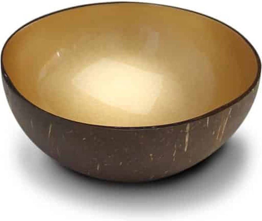 Sizland Dezign schaaltjes voor snacks kom – bowls and dishes schaaltjes – Bowl Light Gold Metallic Paint kokosnoot schaaltje