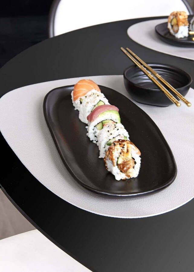 Sizland Dezign Servies sushi keramiek sushi servies Quan sushi servies zwart
