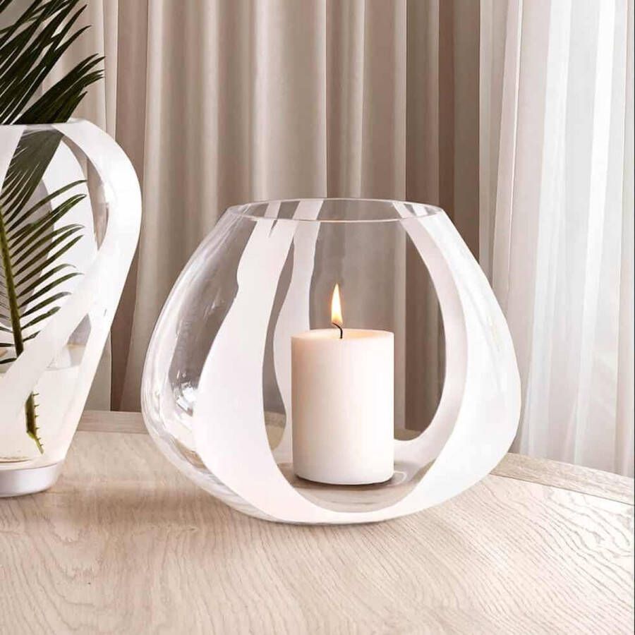 Sizland Dezign Vaas glas – vaas Paradizo Wide vaas wit