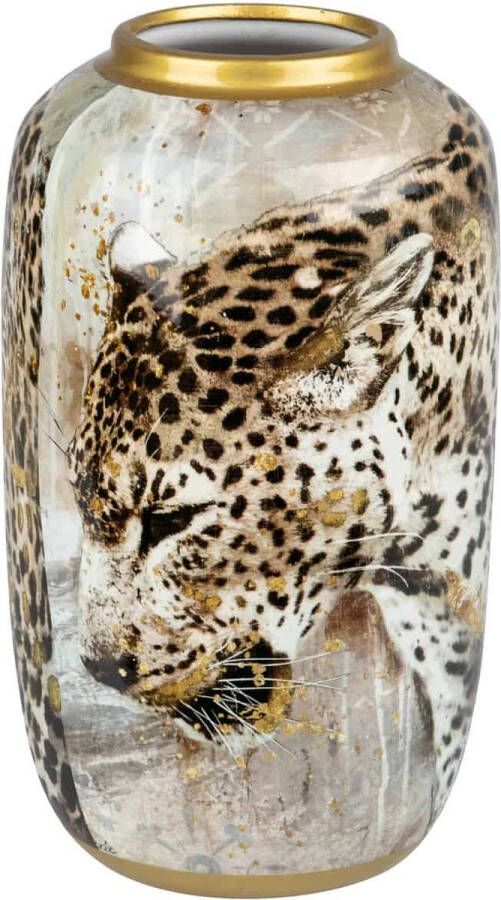 Sizland Dezign Vaas keramiek – Vaas goud – Vaas Leopard groot – Vaas