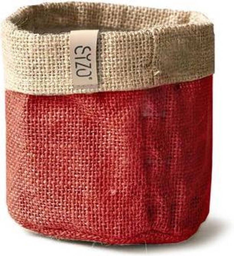Sizo Jute bag | Plantenzak | warm rood Ø 13 cm