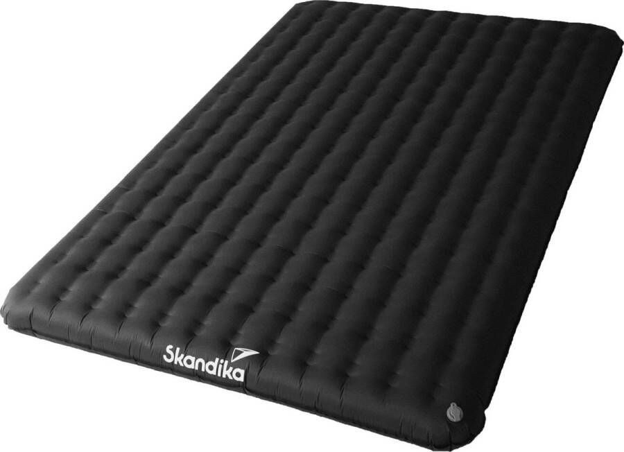 Skandika Elite Air Double Opblaasbare Slaapmat Luchtbed – Klein pakformaat – 200 x 135 x 16cm (LxBxH) Krachtig ventiel – Ultra licht extra dik – Max. 200 gebruikersgewicht – 1.6 kg Draagtas meegeleverd – antriciet