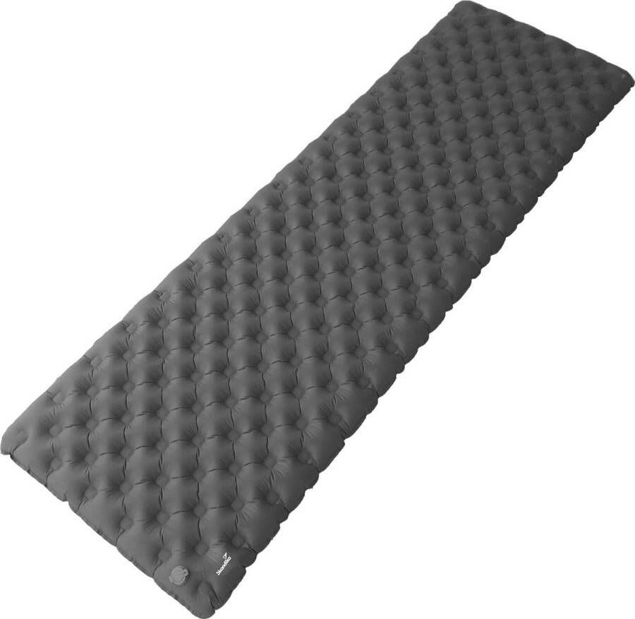 Skandika Exclusive Air Single Opblaasbare Slaapmat Luchtbed – Klein pakformaat – 192 x 63 x 7.5cm (LxBxH) Krachtig ventiel – Ultra licht extra dik – Max. 150 gebruikersgewicht – 0.9 kg Draagtas meegeleverd – grijs