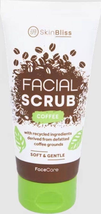 Skin Bliss Coffee Scrub 75 ml Soft Face & Body Scrub Zachte Gezichtscrub & Lichaamscrub Koffie met gerecyclede ingrediënten Koffiescrub