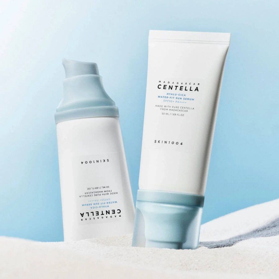 Skin1004 2x Madagascar Centella Hyalu-Cica Water-Fit Sun Serum SPF 50+ PA++++ 50ml 2 Stuks Zonnebrand Korean Skincare