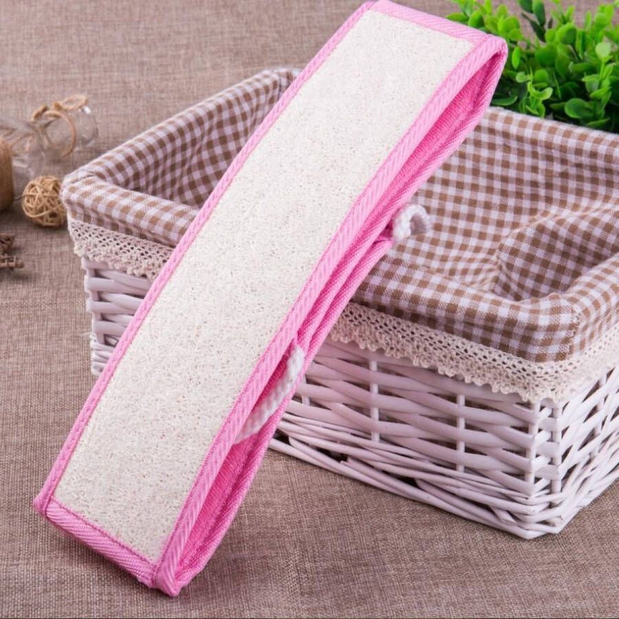 SkinAndClean.Co SkinCleanAndCo -Luxe Loofah Baddoek Huidverzorging met Zachte Lichaamsborstel Exfoliërende Loofa Spons Badspons 8x68 cm Roze