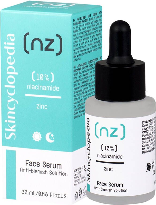 Skincyclopedia Anti-Blemish Face Serum with 10% Niacinamide and 1% Zinc 30ml Gezichtsserum tegen puistjes onevenheden acne met 10% niacinamide en 1% zink 30 ml