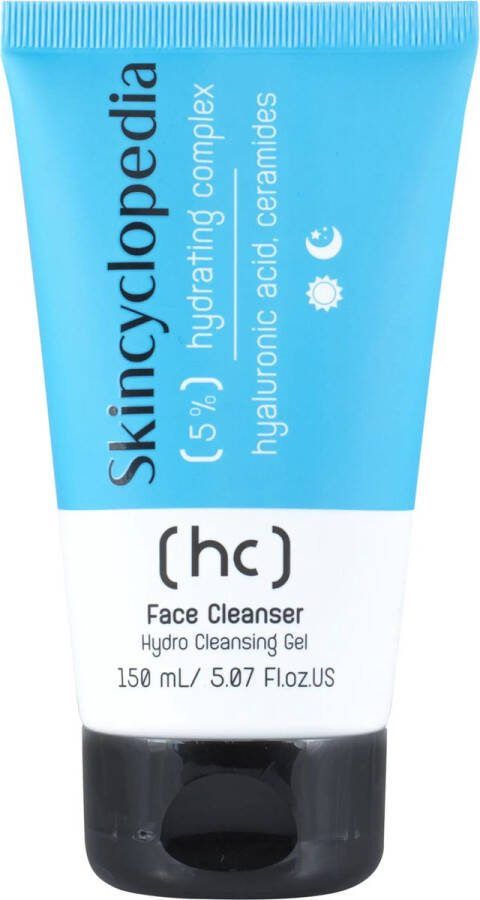 Skincyclopedia HC Face Cleanser Hydro Cleansing Gel GEZICHTSREINIGER 5% HYDRATEREND COMPLEX met HYALURONZUUR CERAMIDEN NIACINAMIDE en GLYCERINE gel 150ml helpt bij uitdroging en beschadigde barrièrefunctie