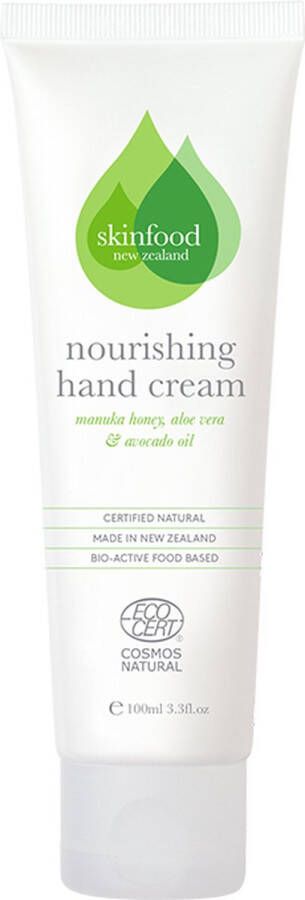 Skinfood New Zealand SKINFOOD NZ Skincare Nourishing Hand Cream Handcrème Voor Droge Huid 99 9% Natuurlijk & Dierproefvrij 100ml