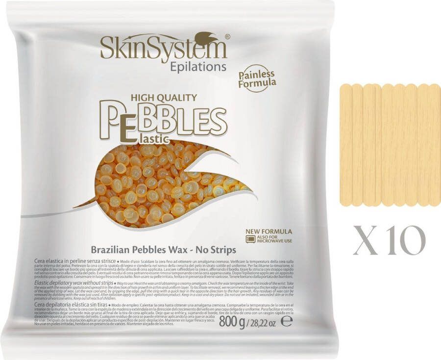 SKINSYSTEM Brazilian Pebbles Wax Ontharingswax Parels Wax Beans Wax Parels Wax Bonen Honingcrème Innovatieve Formule Precisiehaarverwijdering 800 g