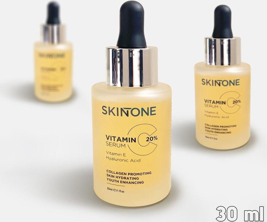 SKINTONE SKIN Vitamine C 20% Serum Booster Met Vitamine E & Hyaluronzuur Gezichtsserum Collageen Anti Rimpel Anti Acne Tegen Pigmentvlekken 30ml – Vrouwen – Mannen – Gezicht – Vitamin – verzorging – Puisten Puistjes