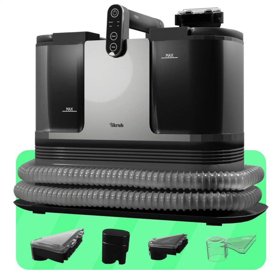 Skrub Compacte Tapijtreiniger 60°C Warm water Vlekkenreiniger Bankreiniger machine 4 Opzetstukken 1200 Watt
