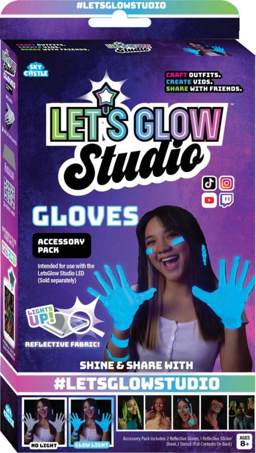 Sky Castle Let's Glow Studio Handschoenen Accessoire Set DIY Influencer Video Creator Kit Voor Tiktok Instagram en YouTube Video creatie