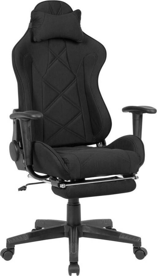 Sky Style Ervesto- Aces Bureaustoel Zwart- Racer stoel- thuiswerkstoel- Bureaustoel met voetenbank