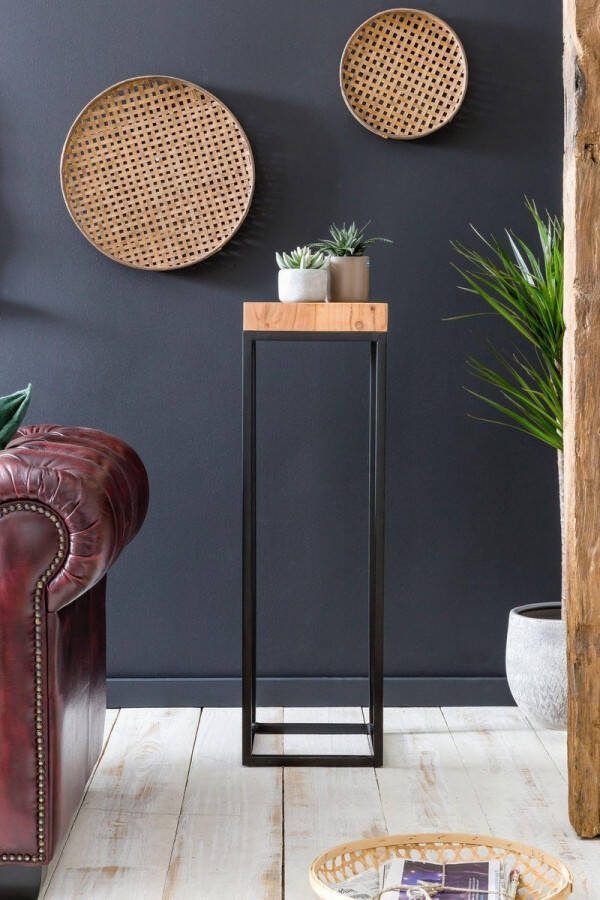 Sky Style Massief houten tafel hoge tafel Hoge Bijzettafel Industrieel