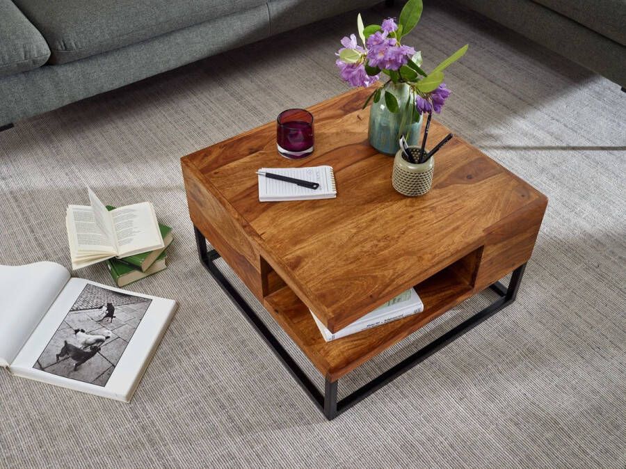 Wohnling Salontafel bruin sheeshamhout 60 cm