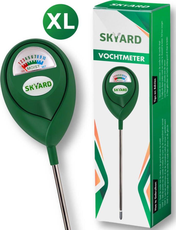 SKYARD XL Vochtmeter voor Planten Extra Lange Vochtigheidsmeter Geschikt voor Binnen en Buiten Hygrometer voor Kamerplanten Vochtmeter Grond Watermeter Groen Tuinartikelen