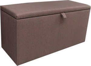 Slaaploods.nl Zitbank Met Opbergruimte en Deksel 140x40x45 cm Stof Bruin