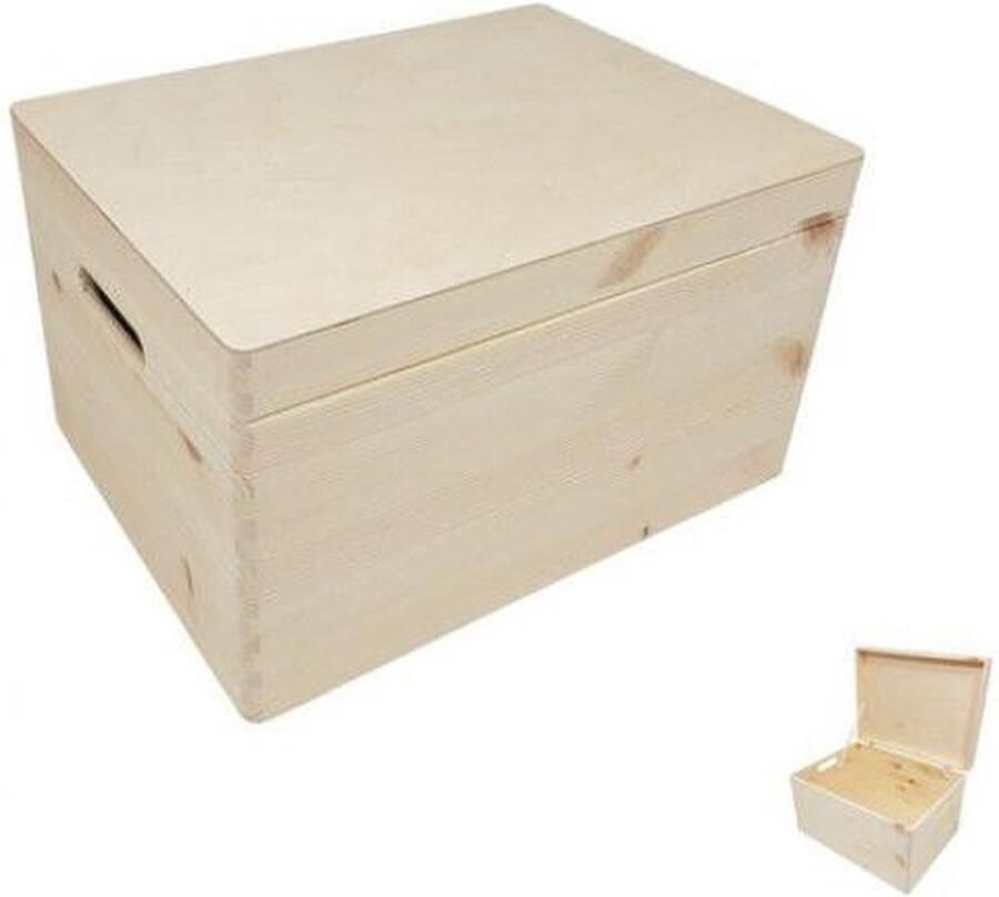 Slager Grenen Opbergkist met Klepdeksel (40x30x23cm)