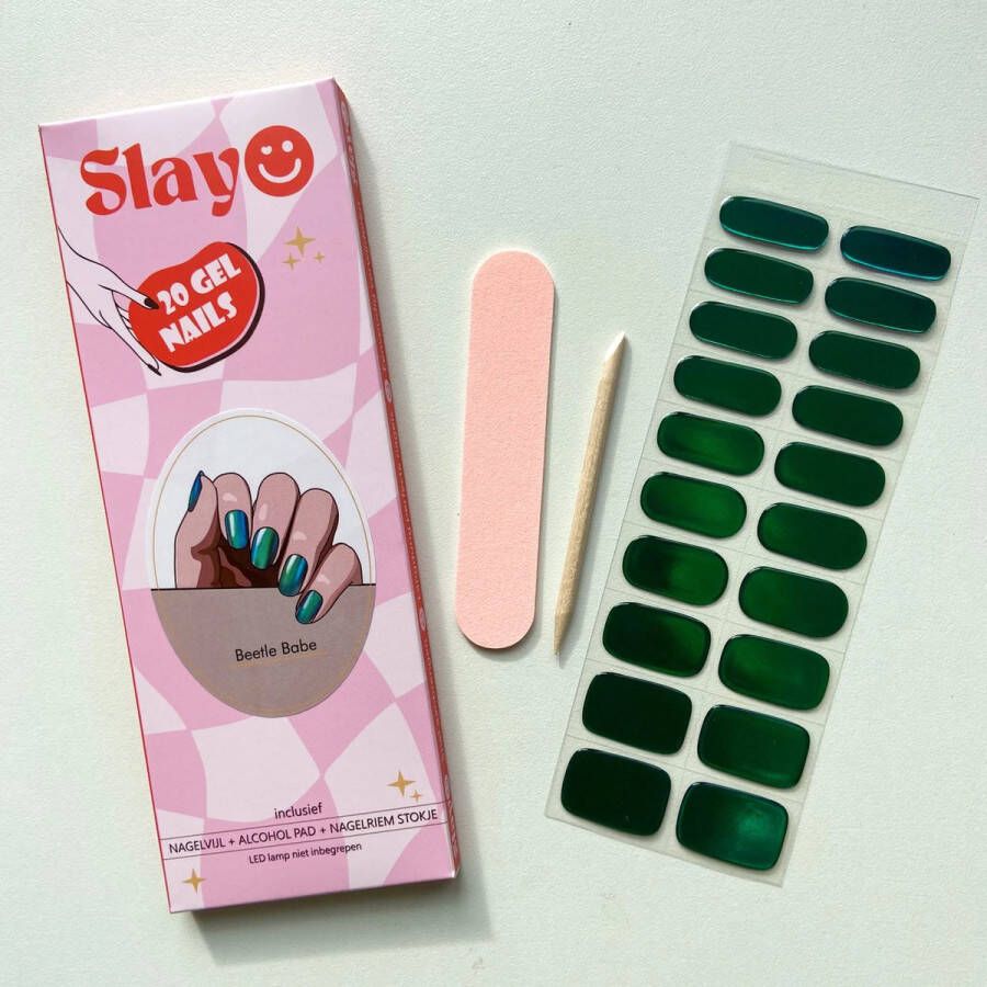 Slayo Gel Nail Wraps Beetle Babe Gellak Stickers DIY Manicure Nagel Stickers Nail Art Nagelstickers LED UV lamp nodig