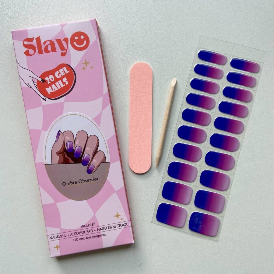 Slayo Gel Nail Wraps Ombre Obsession Gellak Stickers DIY Manicure Nagel Stickers Nail Art Nagelstickers LED UV lamp nodig