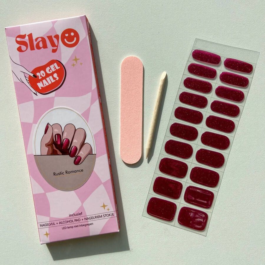 Slayo Gel Nail Wraps Rustic Romance Gellak Stickers DIY Manicure Nagel Stickers Nail Art Nagelstickers LED UV lamp nodig