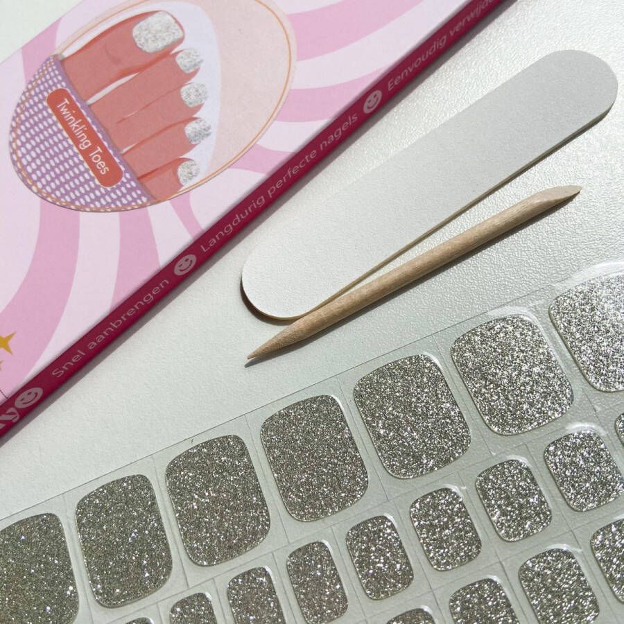 Slayo © Gellak Pedicure Twinkling Toes Teennagel nagelstickers Gel Nail Wrap Nail Art Stickers Gellak Nagels Gel Nagel Stickers LED UV lamp nodig