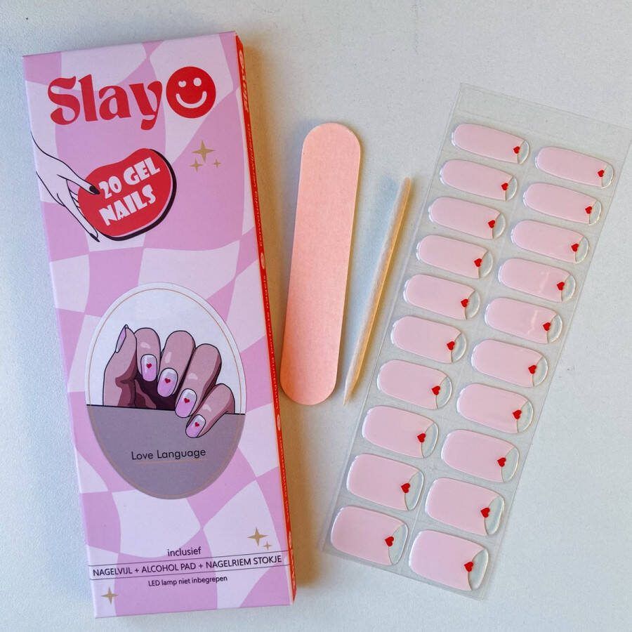 Slayo © Gellak Stickers Love Language UV lamp gelnagels Nagelstickers Gel Nail Wrap Nail Art Stickers Nail Art Gellak Nagels Gel Nagel Stickers Nail Wraps LED UV lamp nodig