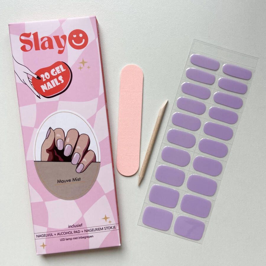 Slayo © Gellak Stickers Mauve Mist Nagelstickers Gel Nail Wrap Nail Art Stickers Nail Art Gellak Nagels Gel Nagel Stickers LED UV lamp nodig