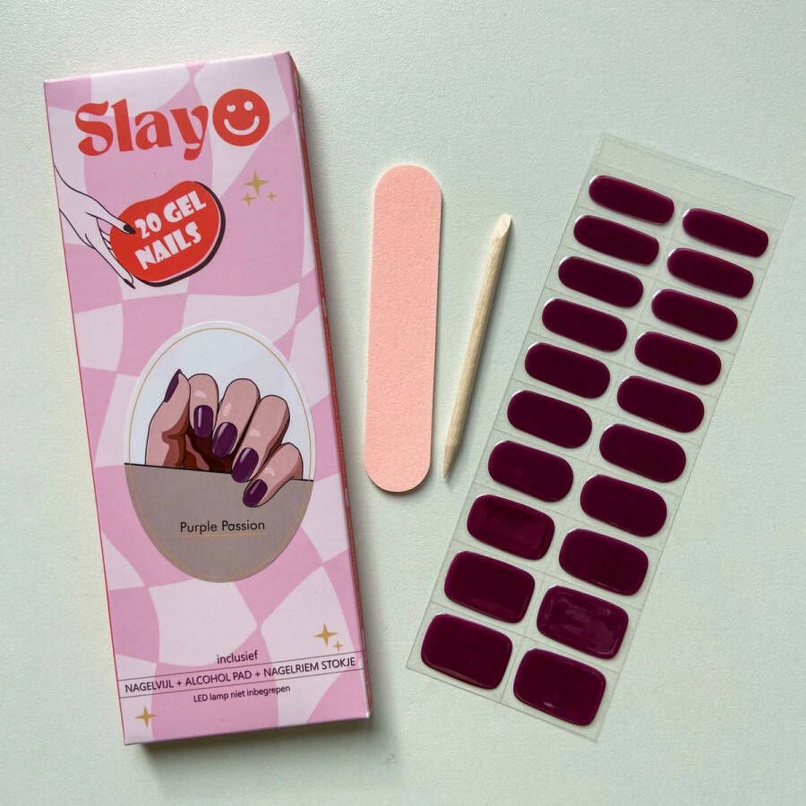 Slayo © Gellak Stickers Purple Passion Nagelstickers Gel Nail Wraps Nail Art Stickers Nail Art Gellak Nagels Gel Nagel Stickers Nail Wraps LED UV lamp nodig