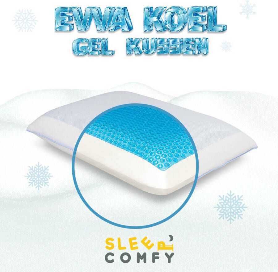 Sleep comfy Gel Traagschuim Serie Hoofdkussen met koelgel 30 dagen Proefslapen Traagschuim Hoofdkussen Slaapkamer Anti Nekklachten Evva Gel Kussen 60x40x13 cm