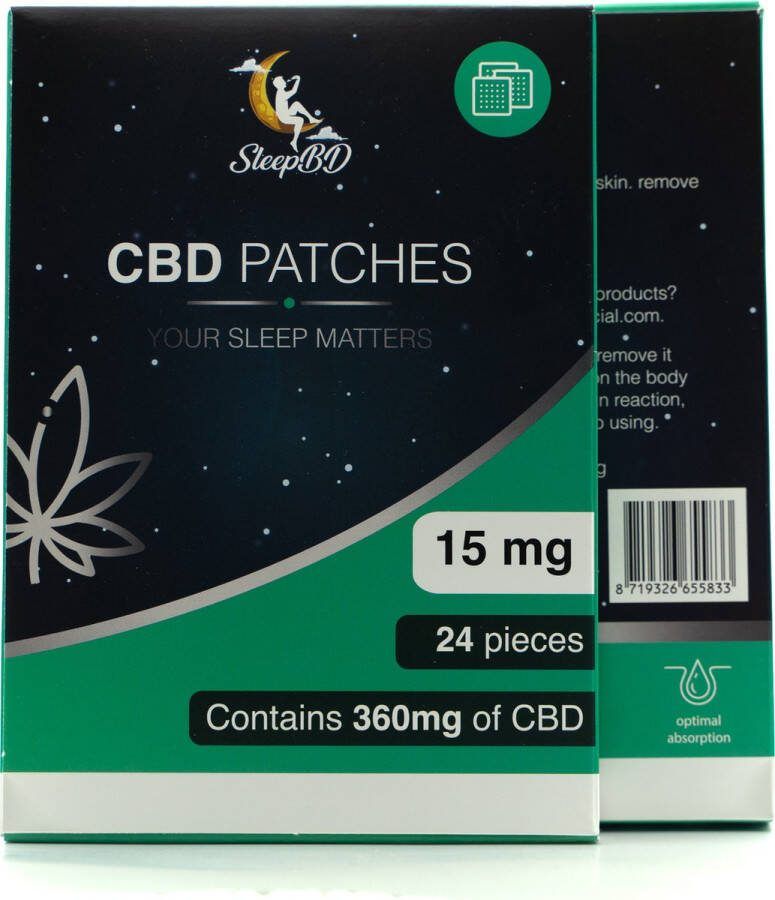 SleepBD CBD pleisters Slaap pleisters 24x 15mg CBD Ontspanningspleisters Pleisters voor ondersteuning slaap