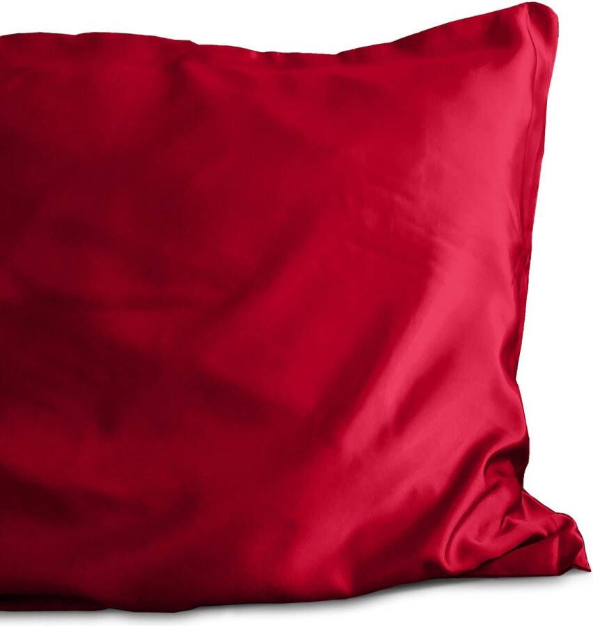 Sleeptime Kussensloop Glans Satijn Rood Anti-allergeen 60 x 70 cm