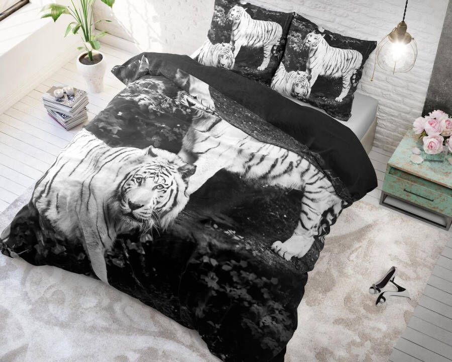 Sleeptime Tigers Grey Dekbedovertrekset Lits-Jumeaux 240x200 220 + 2 kussenslopen 60x70 Grijs