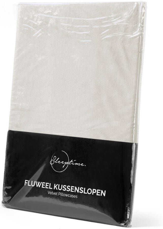 Sleeptime Velvet 2 in 1 kussenslopen Creme 60 x 70