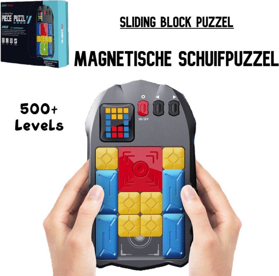 Sliding Block Puzzle Schuifpuzzel Magnetische puzzel Breinbreker Denkspel 500 Levels Magnetische blokken