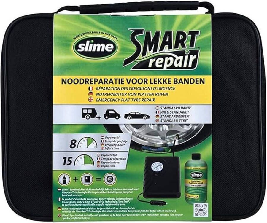 Slime Smart Repair Bandenreperatie Compressor Set Nood!!! Voor Lekke Band Onderweg + gevaren driehoek