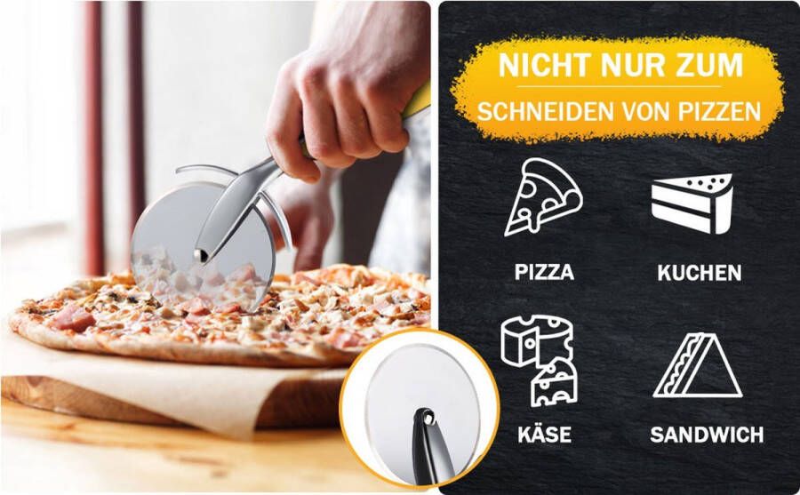 Slimme Deals Pizza snijder proffessioneel en premium kwaliteit RVS Pizzasnijderroller