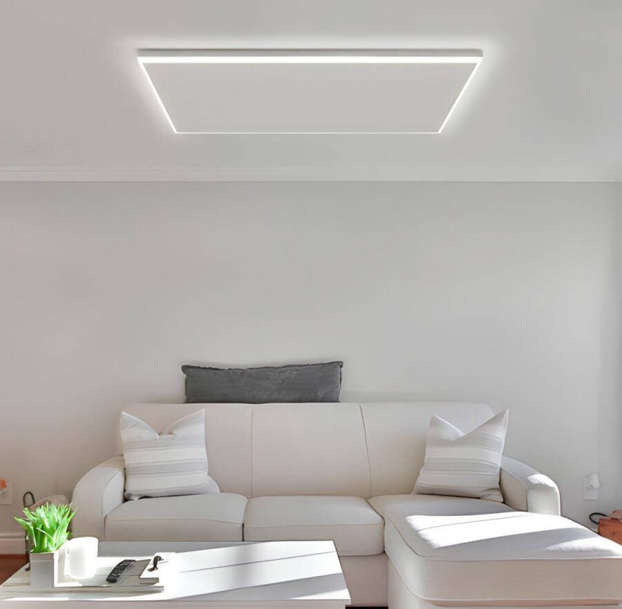 Slimmeheater Infrarood paneel met WiFi en LED verlichting Wit 700 Watt 63 x 108 cm