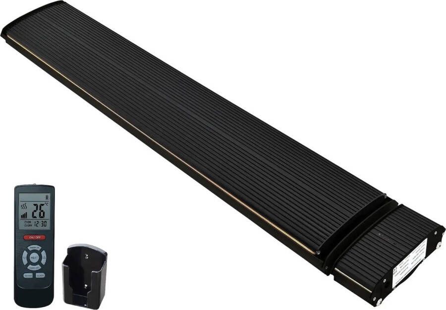 Slimmeheater Infrarood terrasverwarmer met WiFi en afstandsbediening donkerstraler 1800 Watt